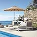 OLIXIS 9ft Patio Umbrella with Tilt and Crank Button & 8 Sturdy Ribs Waterproof, Patio Table Umbrella Perfect for Poolside, Terrace, Beach and Outdoor Restaurant, Brown