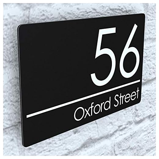 K Smart Sign | Exalted | EXA5-C-H1-27W-MB | Composite Aluminium Matt Black Floating House Sign Plaque Number | 200mm x 130mm…