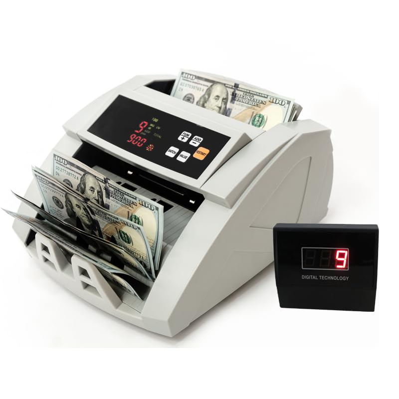 H-A16 Bill Counter Money Counter Machine – Batch Mode, Banknote Counter with LCD Display, UV/MG/IR...