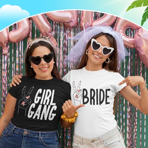 CIEHER Bachelorette Party Favors - White Black Heart Sunglasses for Bride Bridesmaid3