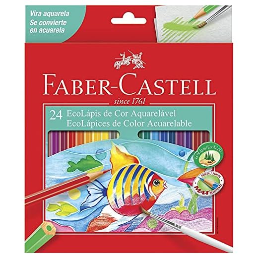 Lápis de Cor Ecolápis Aquarelável 24 Cores, Faber-Castell
