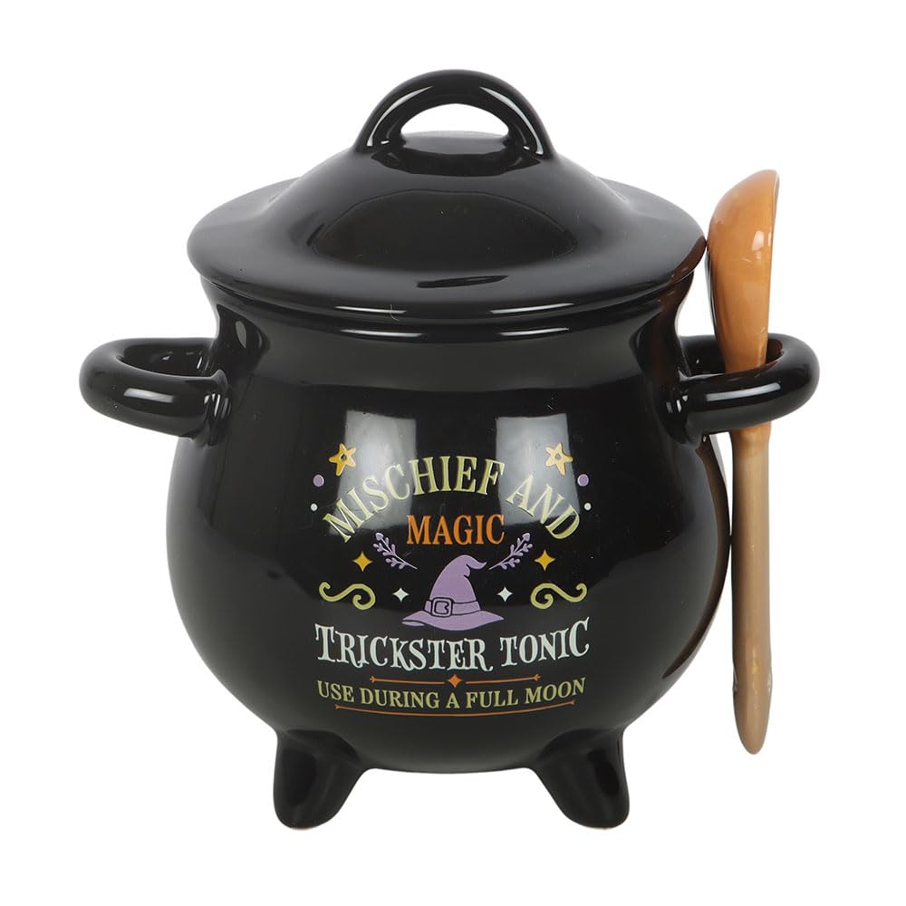 Something Different Wholesale Mischief and Magic Cauldron Soup Bowl with Spoon | Halloween Kitchen Decor