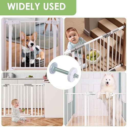 4 Stück Druckschrauben für Treppenschutzgitter, Gewindespindelstangen Klemmschrauben Ohne Bohren, Sichere Fixierung Safety Treppenschutzgitter Verlängern für Kindergitter, Haustier Treppengitter (M10)