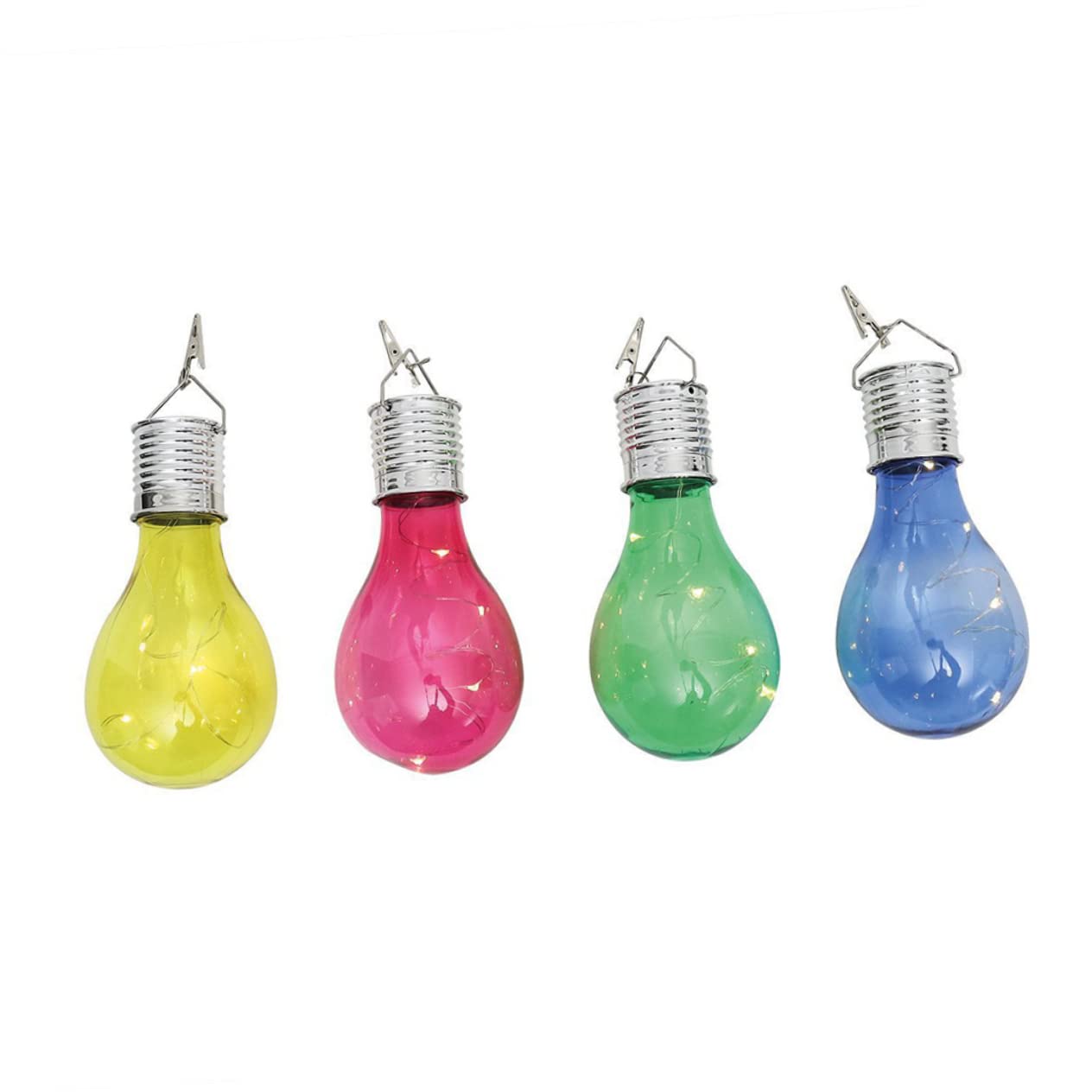 HOLIDYOYO Waterproof Solar Light Bulb Yellow Shell Hanging Solar Bulbs Outdoor Garden Camping with Rotatable Design