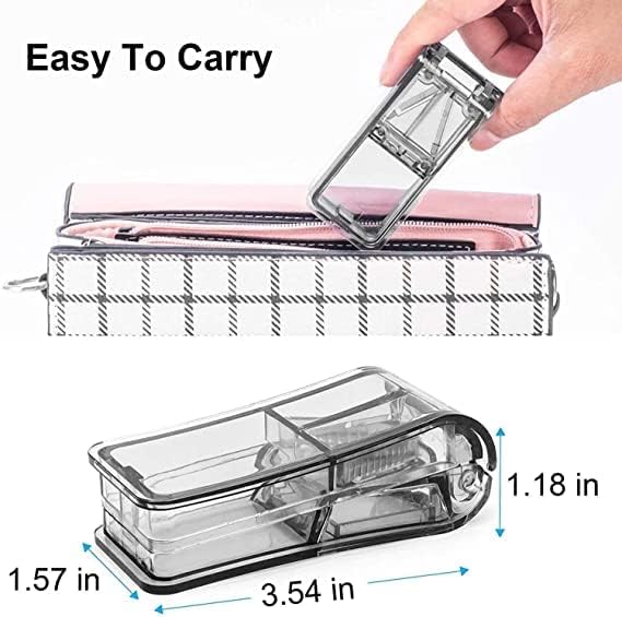 TWOK Pill Cutter Pill Splitter with Blade and Storage Compartment Box - Multi Color 2