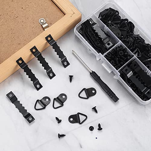 251 Stk Bildaufhänger Set, Bilderhaken Aufhänger Set für Bilderrahmen, Bilder Aufhängen Set mit Schrauben, für Holzrahmen Uhren Bilderrahmen Kunstwerke Wand Hängen