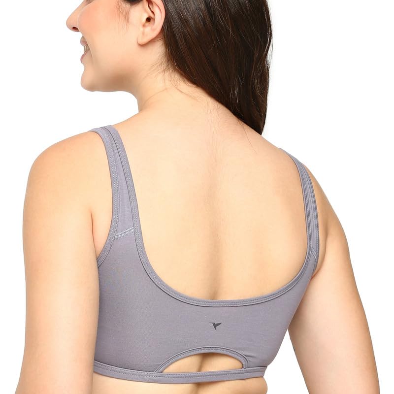 Image of BLOSSOM Women's Anti- Microbial Treated Fabric Double-Layered Cups, Keyhole Back Design, and Easy Slip-On Everyday Bra Aesthetic Bra