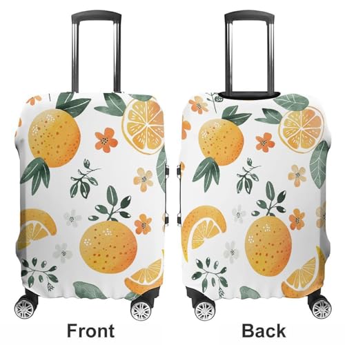 Oranges And Lemons Elastic Luggage Cover Suitcase Protector for 19-32 Inch Suitcases | Universal Stretchable Travel Bag Cover | Anti-Scratch, Washable with Zipper Closure M3