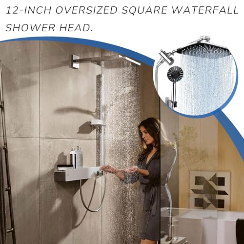 Ducha de lluvia con cabezal grande cuadrado ideal para el baño de niños y adultos 6