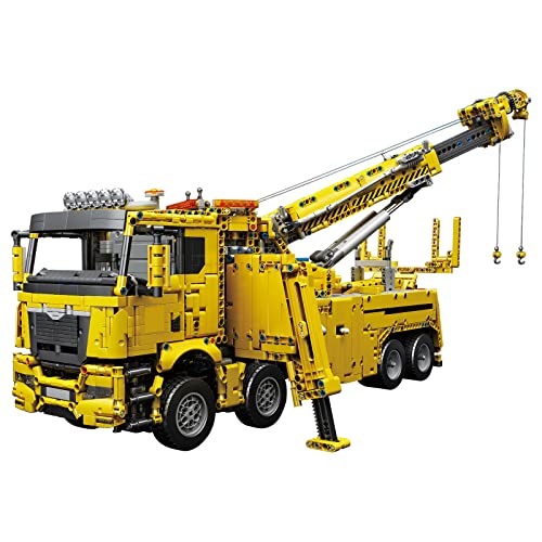 Onenineten Technik LKW mit Kran Bausteine , 2.4G/APP RC Straßenrettungsfahrzeug Bausatz Spielzeug Motor und… – Bild 3