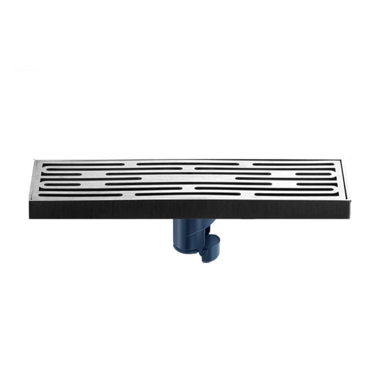 YIHANWUU Rectangle Shower Floor Drain with Hair Strainer,Stainless Steel Linear Drain,Linear Shower Drain with Removable Grate Cover/Grey/8 * 60Cm