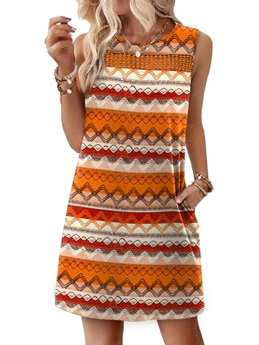 Image of WIHOLL Summer Dresses for Women 2026 Beach Vacation Spring Fashion Clothing Lace Mini Tank Dress with Pockets