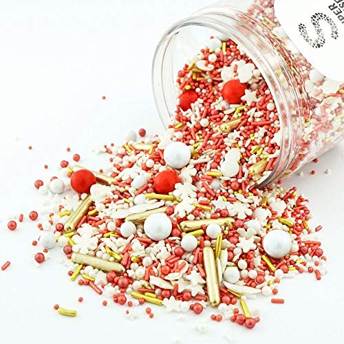 Super Streusel Schneeflöckchen (90g) Bunte Weihnachtsstreusel Essbar | Zucker Dekoration Weihnachten | Streudeko Weihnachten Backen Weihnachten Zuckerdekor für Torten Deko Weihnachten (90g) Cover