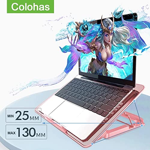 EEDSDLTQ-Laptop-Cooler-Cooling-Pad-for-12-17-Inch-Laptop-Slim-Portable-USB-Powered-with-6-Quiet-Fans-and-Rotary-Switch-ControlAdjustable-Holder-Notebook-Support-Color-Pink