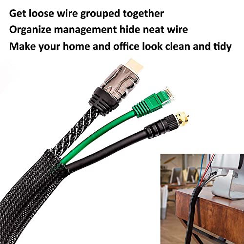 ETOPARS Expandable Braided Sleeving Wire Black Braided Sleeving Cable Tidy Sleeve Loom Tubing Cable Sleeve Flexible Insulated Protection 3mm Diameter Length 5 Meters - Image 3