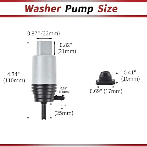 Miniatura 4 de OTUAYAUTO 67127302589 Bomba de lavado de parabrisas - Repuesto para BMW E90, E60, 525i, 328i, 325xi, 335i, 325i, M3, M5, M6- Bomba de líquido de