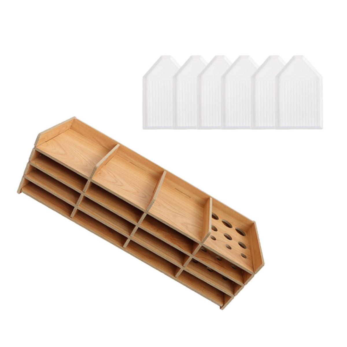 Healeved Plateau de Rangement pour Dessin Diamanté 3 Niveaux 16 Compartiments Support Multifonction en Plastique Léger Boîte à Outils Compacte pour Perles Bijoux et Accessoires D’Art