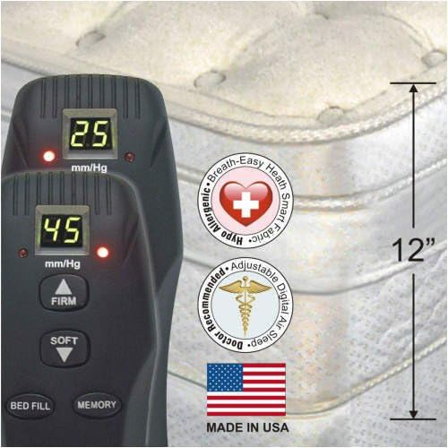 Queen 11" InnoMax Mystique Adjustable Air Bed w/Dual 50 Number Remote Controls