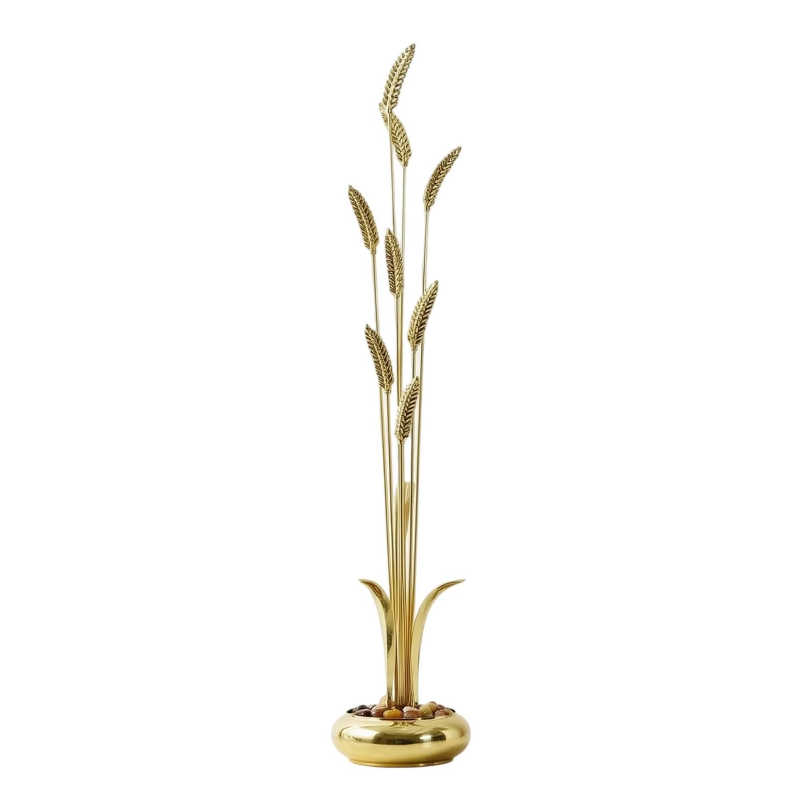 Adorno Varillas Doradas Tallos Dorados Elegante Figura corativa Latón Escultura Frutas para Entrada, 8-Tassel