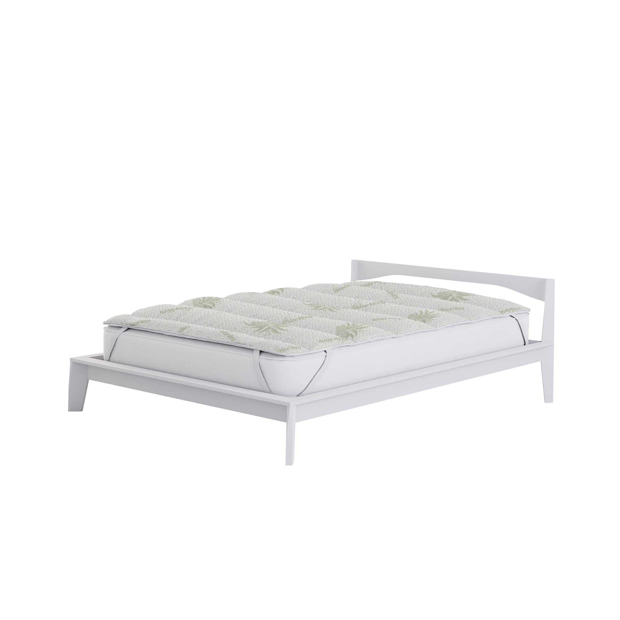 Italian Bed Linen Aloe Gesteppte Angströhre mit Gummiringen,80x195cm,weiß