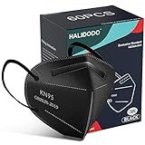 HALIDODO Individually Wrapped, 60 Packs KN95 Face Mask, 5-Ply Breathable Comfortable Safety Mask with Over 95% Filtering(Black)