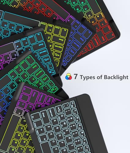 Image of Akkerds for iPad A16 Case with Keyboard - 7 Colors Backlit Keyboard for iPad 10th Generation /iPad Air 11 Inch - Wireless Folio Cover for iPad Air 10.9 Inch /iPad Pro 11 Inch 2022 /2021 /2020 (Black)
