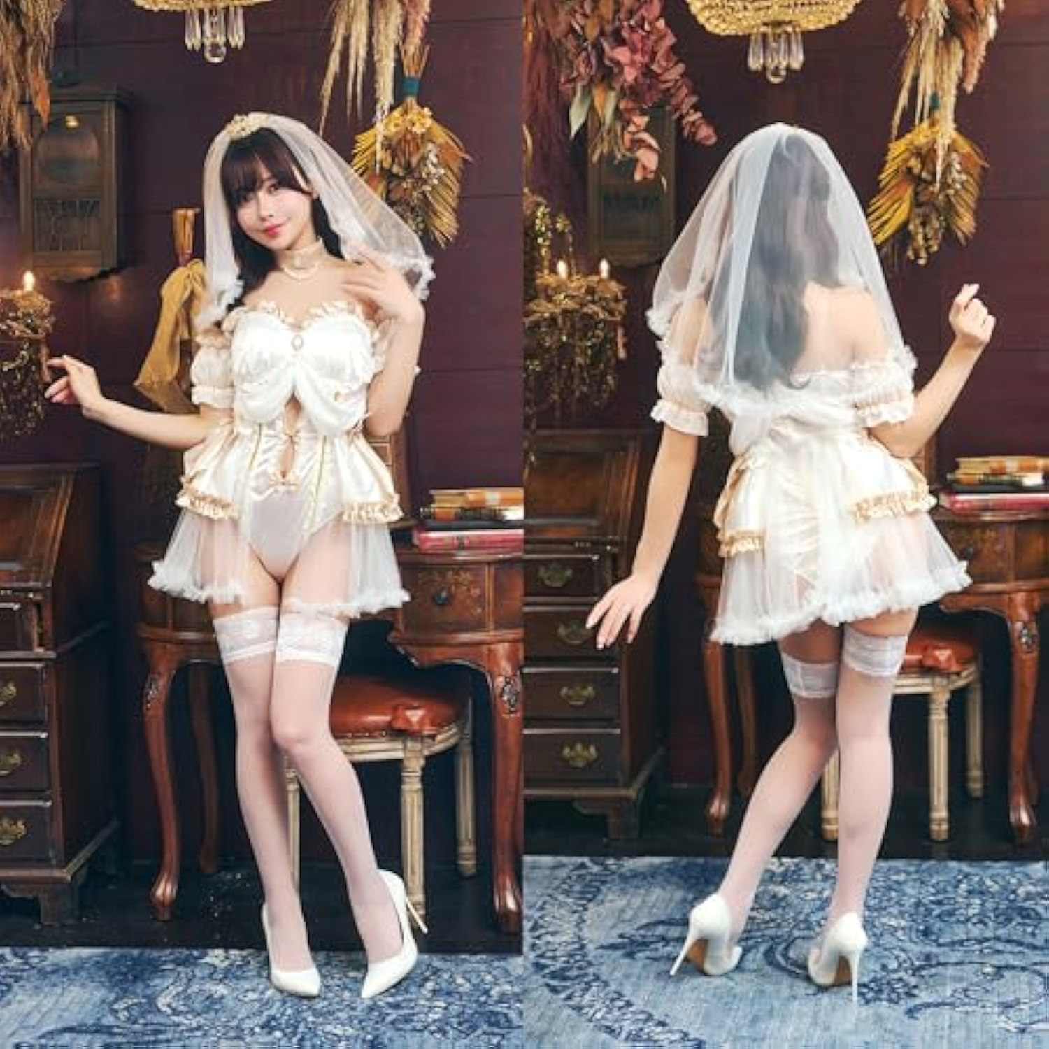 クリアストーン(Clearstone) コスプレ ハロウィン シャンパンブライド レディース ゴールド 詳細画像4