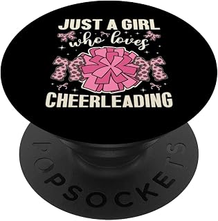 Just A Girl Who Loves Cheer Cheerleader Cheerleading Lover PopSockets Adhesive PopGrip