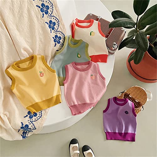 Knitted Cartoon Round Neck Boys and Girls Pullover Vest Spring Autumn Children's Knitted Vest Hooded Zip up4