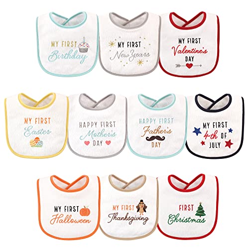 Image of Hudson Baby Unisex Baby Cotton Terry Drooler Bibs With Fiber Filling