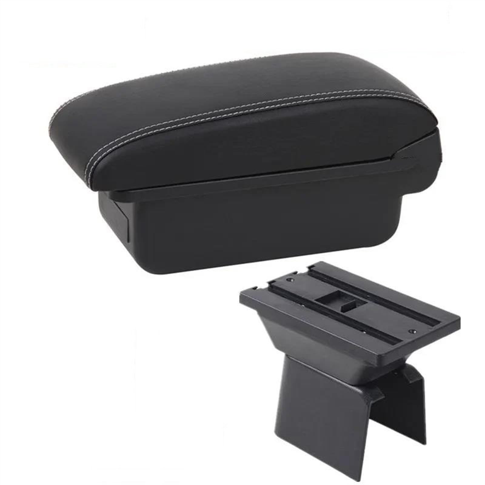 Scatola Bracciolo Con Supporto Multifunzionale Cuscino In PU Accessori Per La Modifica Degli Interni Dell'auto Per Fiesta Mk5 2002-2008 Consolle centrale(A white line No USB)