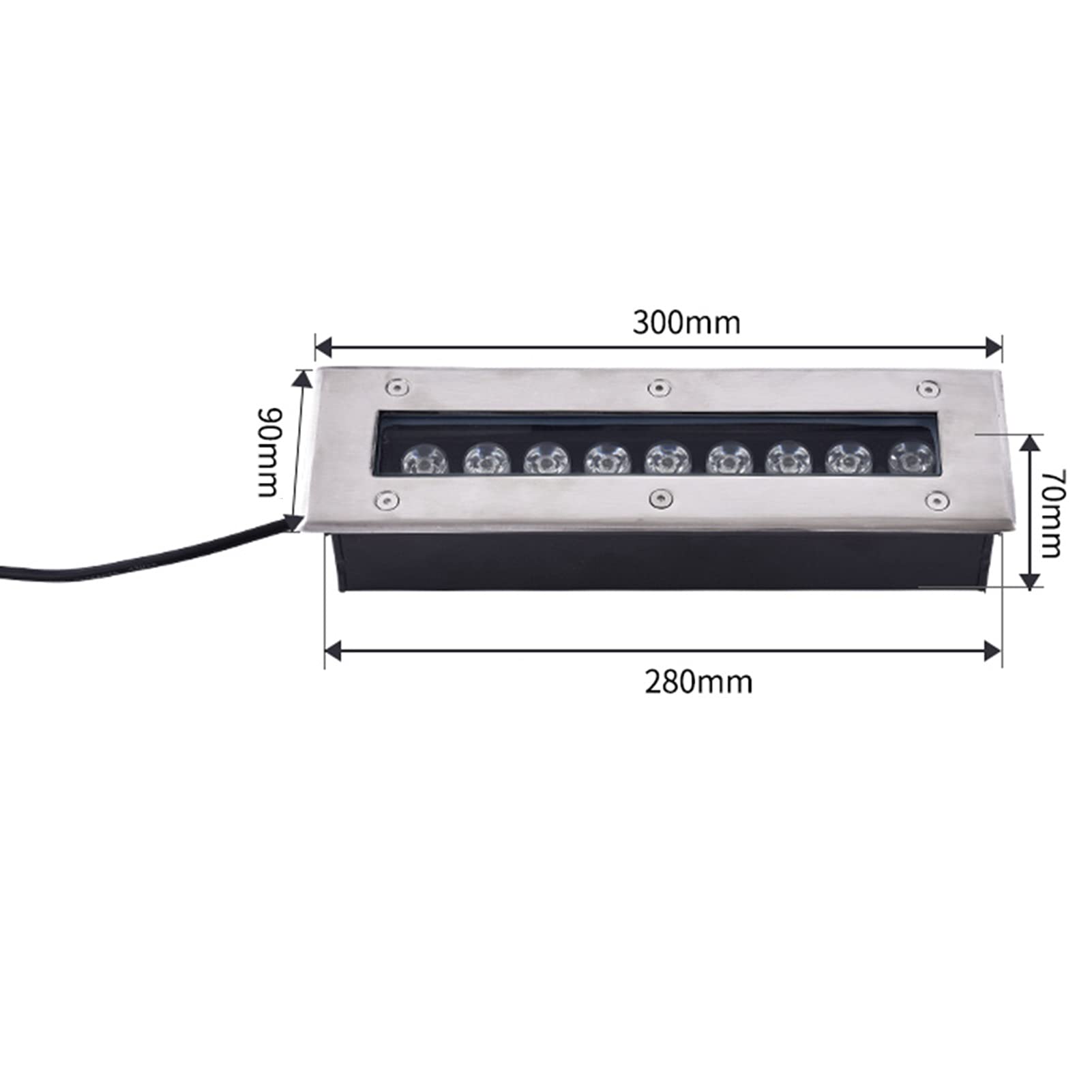 Faretti LED Esterno Incasso Rettangolo, 9W Segnapasso da Esterno Lampada da Parete Esterna per Edifici IP67 Impermeabile Elevata Capacità Portante Protezione Contro I Fulmini ( Colore : rosso , Misura