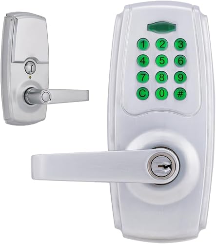 BRINKS Grade 2 Keypad Door Lock with Handle, Satin Chrome