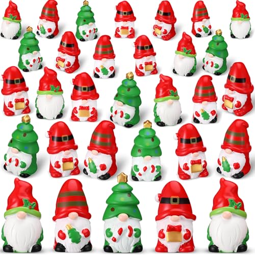 40 Pcs Christmas Mini Resin Gnomes Figurines Miniature Christmas...