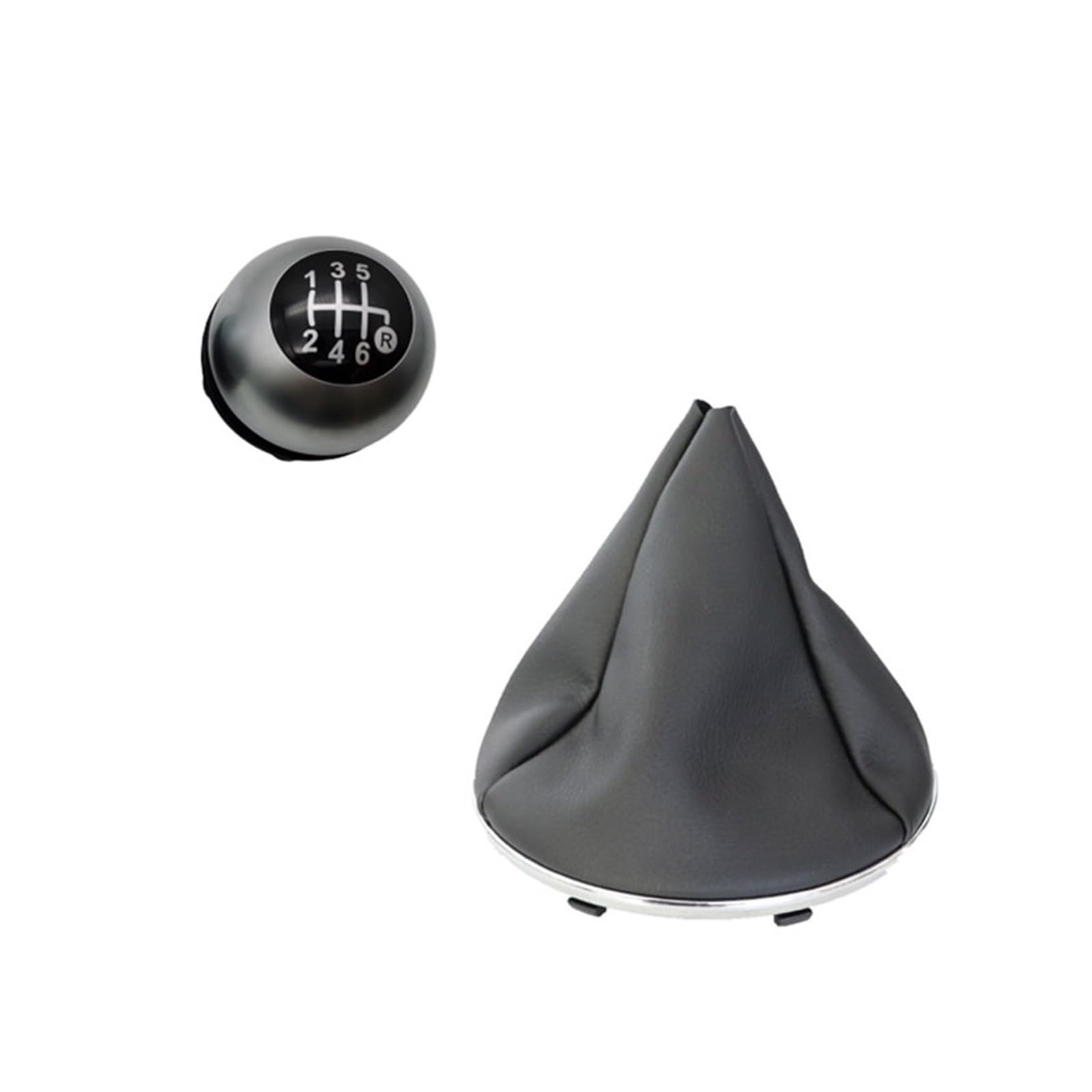 JSYALMSLW for Fiat 500 Sporty Gear Knob Black/Silver