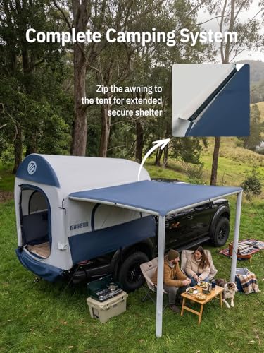 Image of Niphean Inflatable Truck Bed Tent with Zipper-Connect Rv Awning, 3-Min Setup Camping System for 5.5-8ft Truck Tent, Waterproof PU3000mm + UV50+ Side Shade, 2+1 Person Overland Shelter