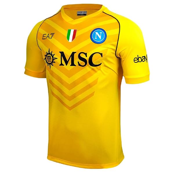 SSC Napoli Maglia Gara Portiere Away, EA7, Gialla, Scudetto Tricolore, Tessuto tecnico Dry Touch, 2023/2024, M