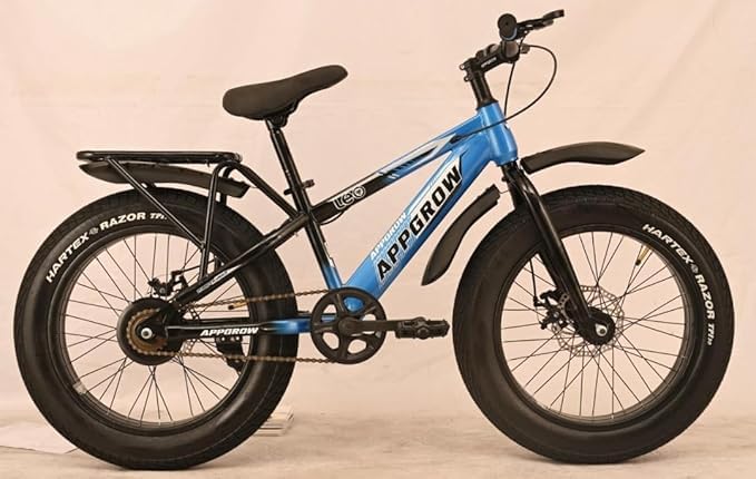 APPGROW Fat Bike 20x4.00 Mountain Bike | Dual Disc Brakes | Integrated Carrier | Single Speed for Age Group 7-12 Years-picture-14