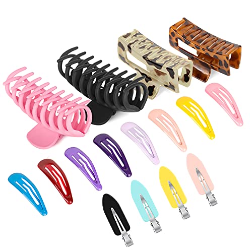 Homgreen 16pcs Hair Clips for Women Big Hair Claw Clips Jaw for Thick hair and Strong Hold Non-slip Small Barrette Fashion Accessories for Girls (Multi-color)