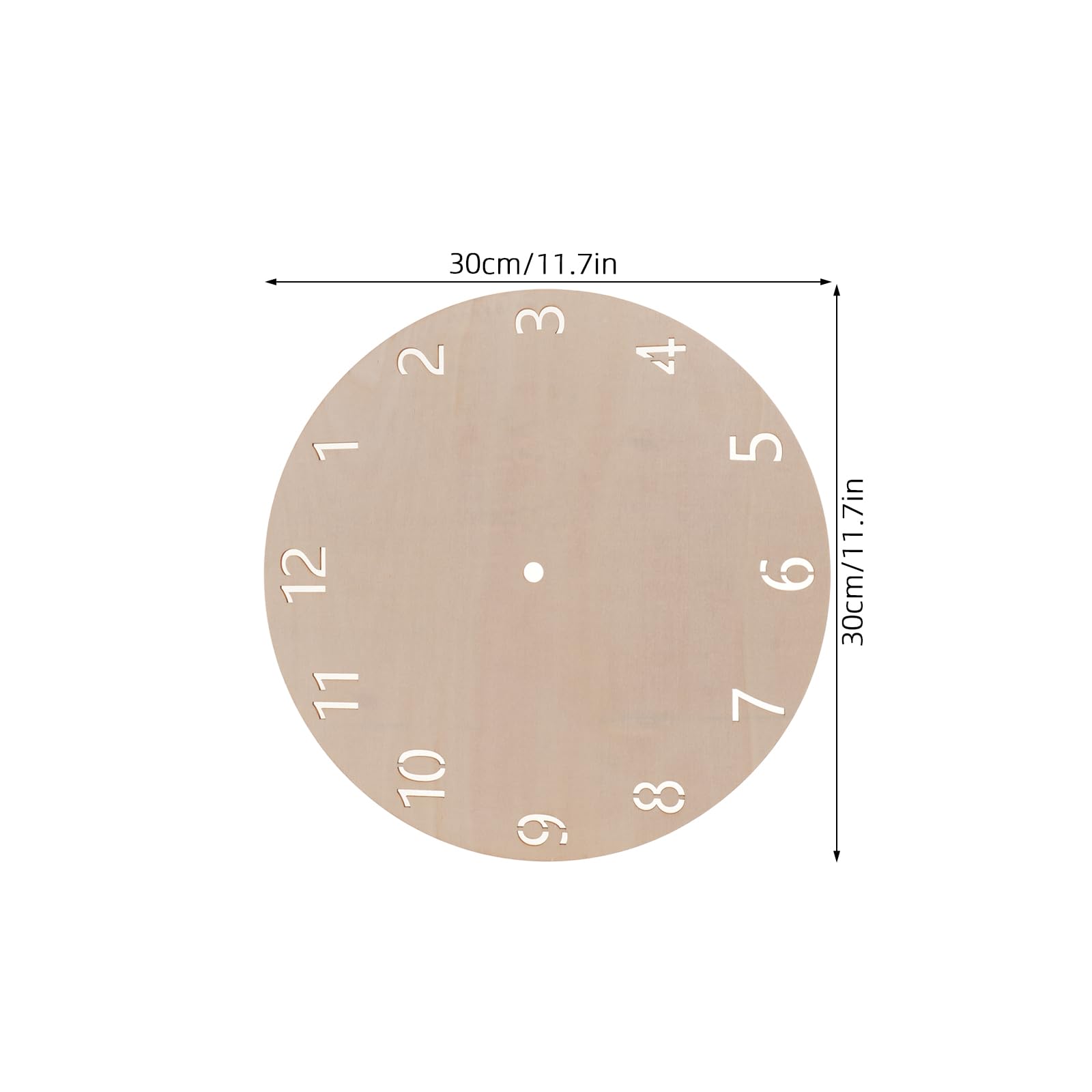 Kit 5 Pezzi Quadranti Orologio in Legno Rotondi per Bricolage, Resistente All'usura, Materiale Naturale Beige, per Progetti di Natale e Decorazioni Fai da Te