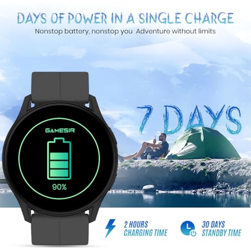 Image of GameSir Active 2 Smartwatch for Men & Women, 1.39 inch HD Round Display, Bluetooth Calling, Heart Rate & SPO₂, 100+ Sports Modes, IP67, Long Battery Life for Android & iOS (Magnetic Dark Grey)