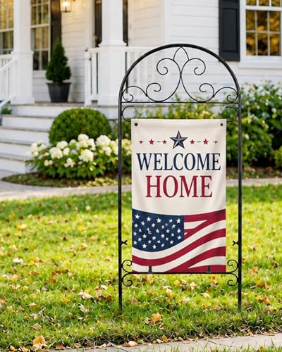 Image of Garden Flag Holder, Heavy Duty Metal Yard Flag Stand for Outside, Windproof Sturdy Flags Stand Pole Fits Max 14in x 22in Flags - Outdoor Lawn Decor(Without Flag)