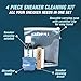 Professional Sneaker Cleaning Kit by KLENBLU - Premium Shoe Cleaner with Double Sided Nylon Brush and Microfiber Towel - Reusable Carry Case with Carabiner Clip (4 Ounce)