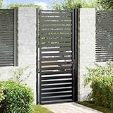 Gecheer Gartentor Abschließbar Schwarz 100x200 cm Aluminium, Gartentür Sicherheitszauntor für Gartenzaun Hoftor Einfahrt Grundstückssicherung42004150