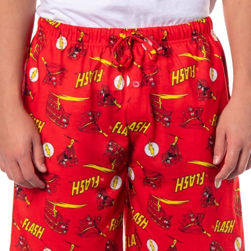 DC Comics The Flash Men's Pajama Sleep Shorts – Allover Print Lounge Sleepwear for Adults3