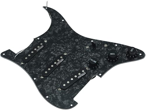 KAISH Golpeador de guitarra eléctrica perla negra precableado con pastillas Wilkinson para FD Stratocaster de EE. UU.México