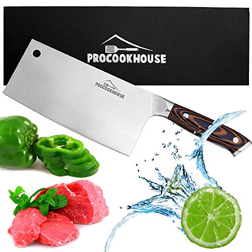 Cleaver Knife Premium Heavy Duty Chopper Butcher Knife Stainless Steel 7 Inches Meat