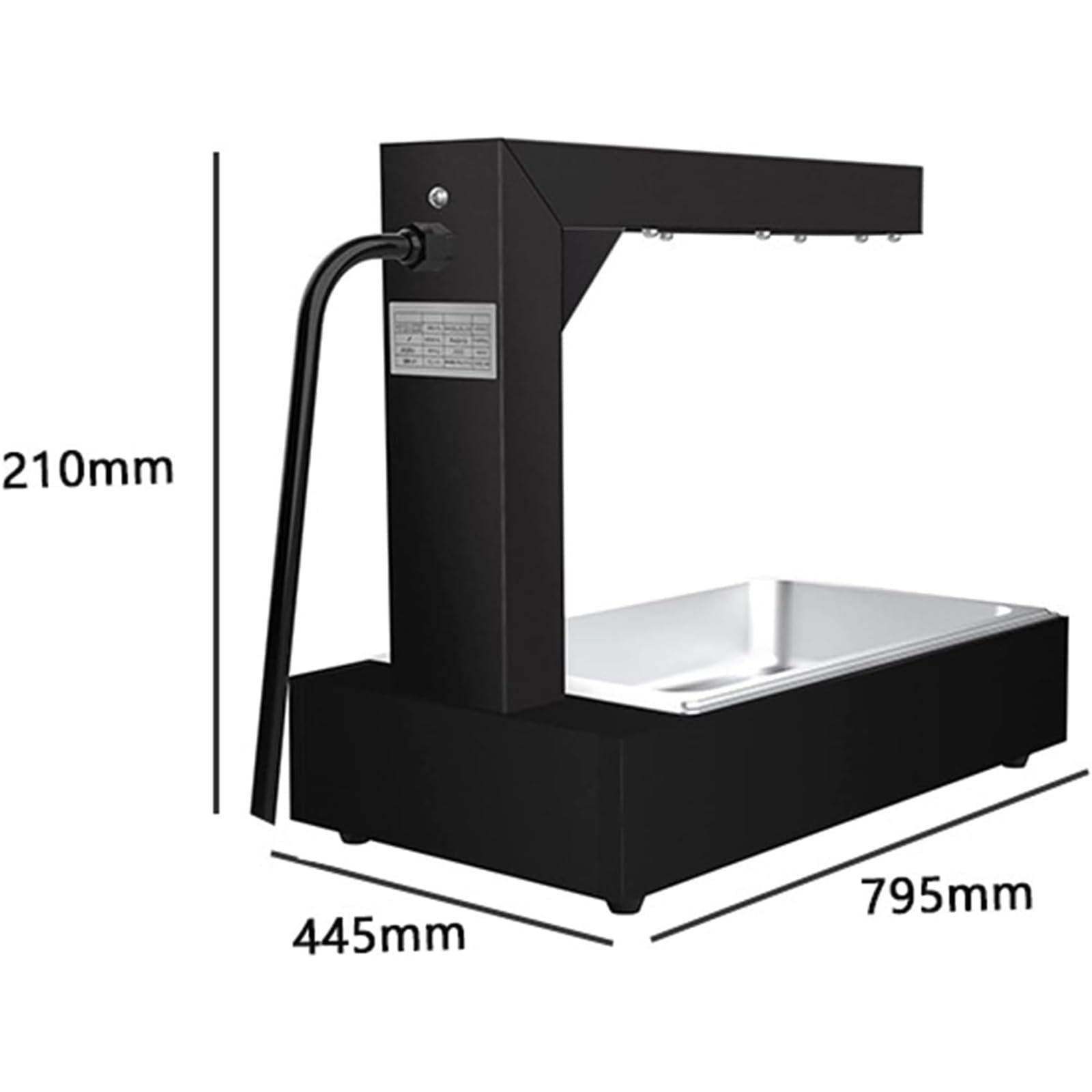 Lampe à chaleur de réchauffeur à frite, station de réchauffement alimentaire en acier inoxydable, appareil de comptoir commercial pour la restauration, les événements en plein air et l'utilisation à d