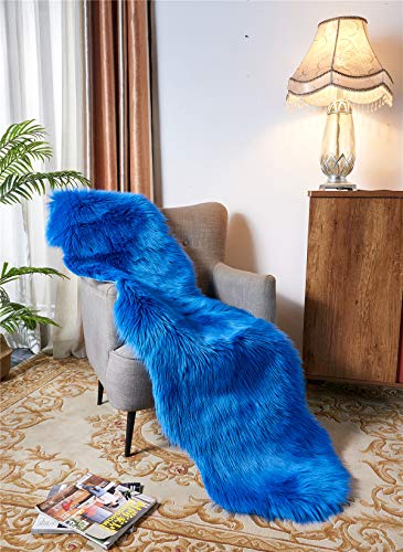 EasyJoy Soft Faux Sheepskin Fur Chair Couch Cover Area Rug for Bedroom Floor