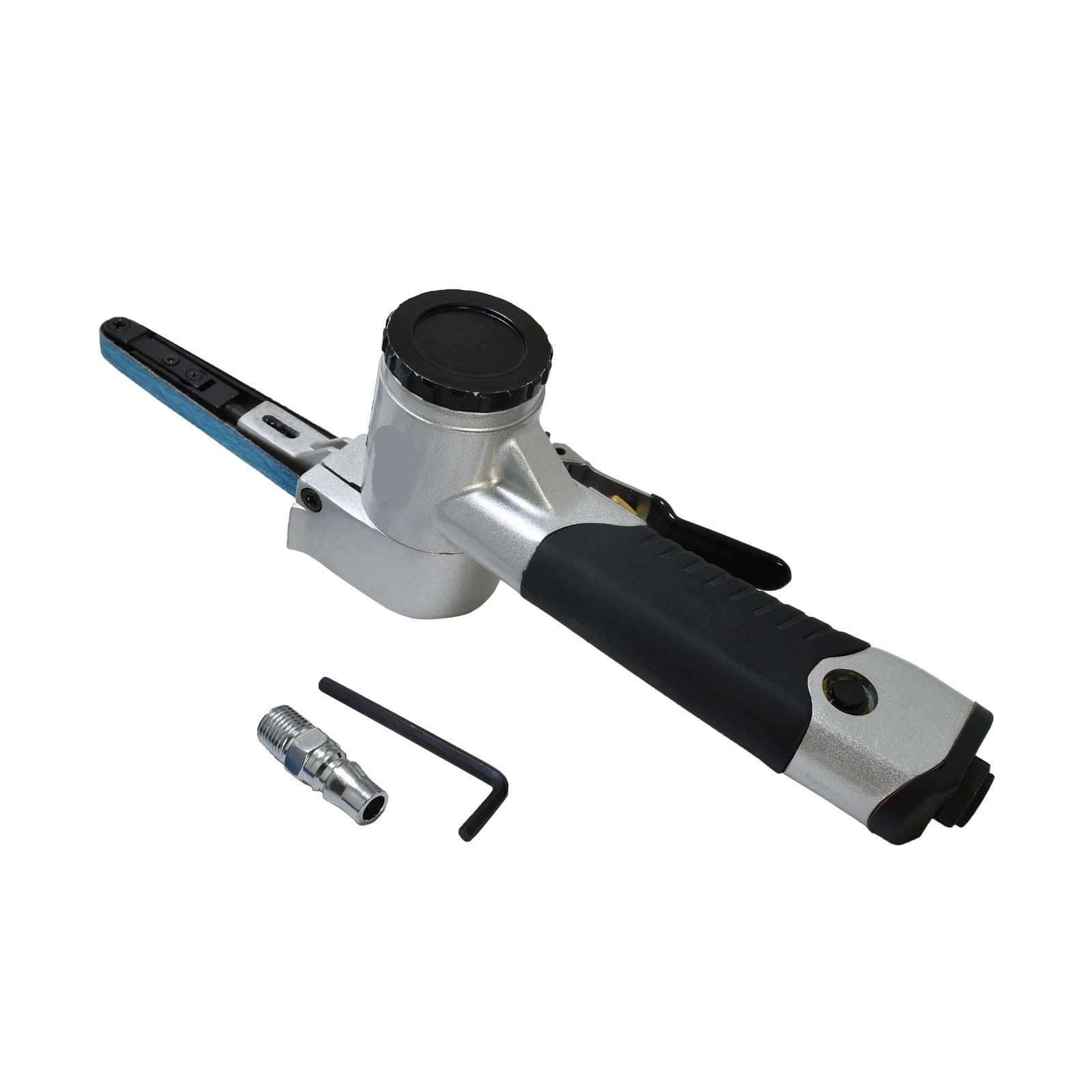 Csdasw Silver Rpm Handheld Industrial Pneumatic Mini Variable Speed Air Belt Sander For Deburring Finishing Collision Repair Jewellery Diy